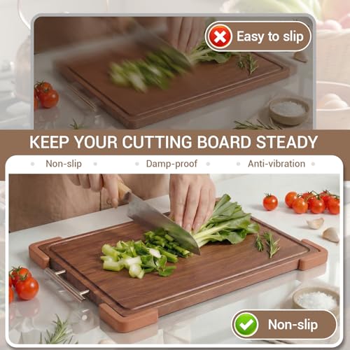 Silicone Non-Slip Feet for Titanium Cutting boards, Non-Slip Rubber Cutting Board Feet, Durable Anti-Slip Cutting Board Pads for Wooden & Plastic Boards (Brow) miniatura 3