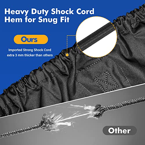 Yimsting Boat Cover 17-19 Ft Feet 600D Waterproof Boat Covers With Motor Cover Fits Bass Boat, V-Hull Tri-Hull Boat,Fish & Ski Boat, Runabout Bowrider Boat, 17' 18' 19' Foot,Heavy Duty Canvas Black #TOP5