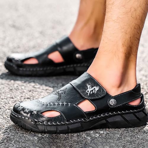 Sandales respirantes homme chaussures plates d'été nu-pieds légers pour marche plage - 4