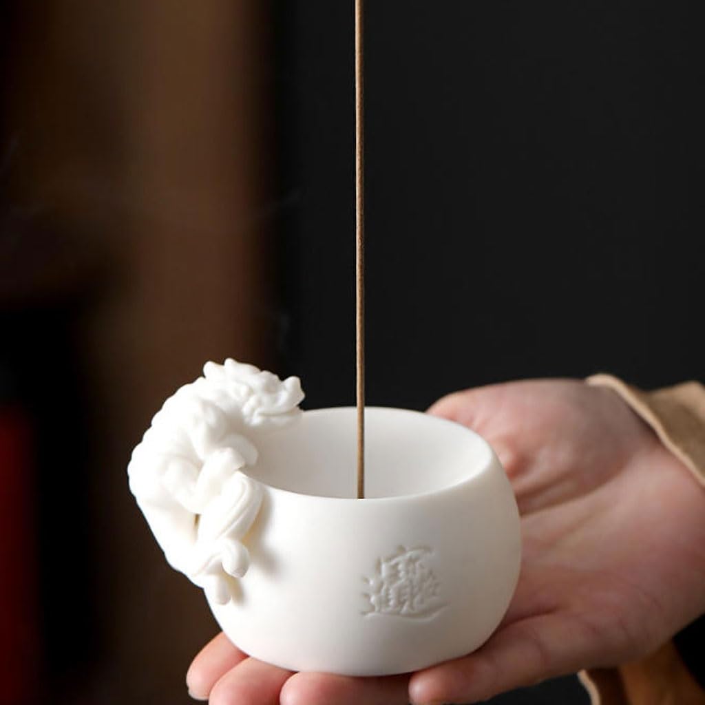 Quemador de incienso de cascada, soporte de incienso de porcelana blanca, decoración de aromaterapia, mesa de té para interiores, quemador de incienso de reflujo