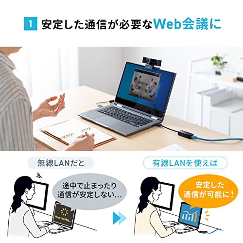 サンワダイレクト 有線LANアダプター 500-USB071BK の商品画像 3