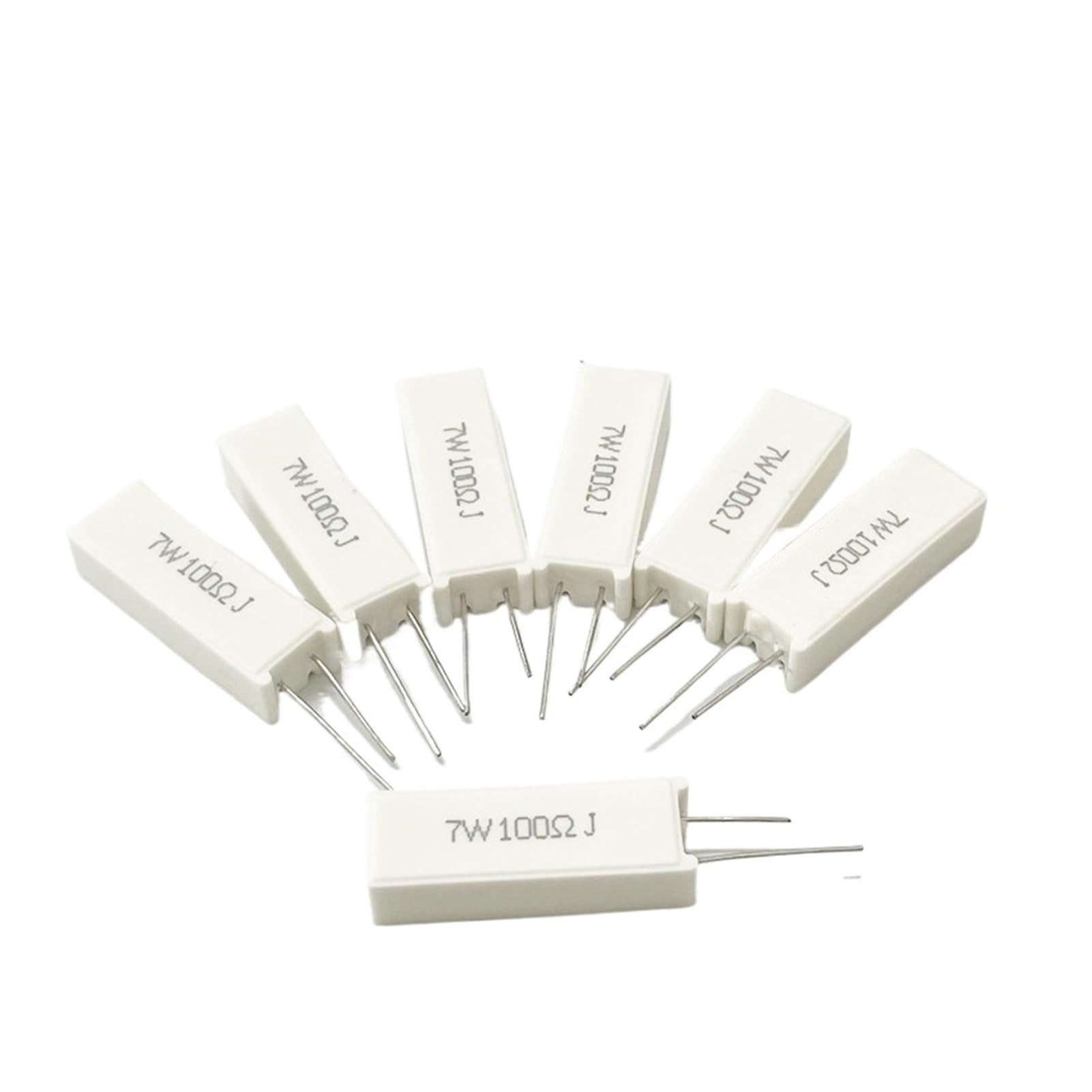 GUTUYEHKEA Cement Resistors 5PCS 7W 75R-68K Ohm Vertical Wirewound Resistor 5% Tolerance(75R)