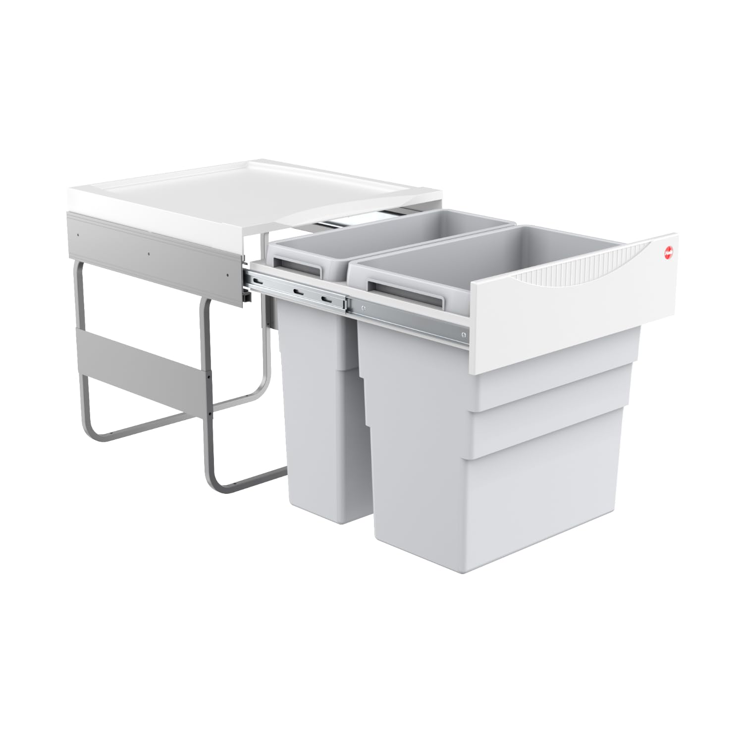 Hailo 3668501 waste collector easy-cargo TE swing 50.2/49 for cabinets, 500 mm width, with hinged door, plastic, grey, 43 x 46.5 x 45.5 mm