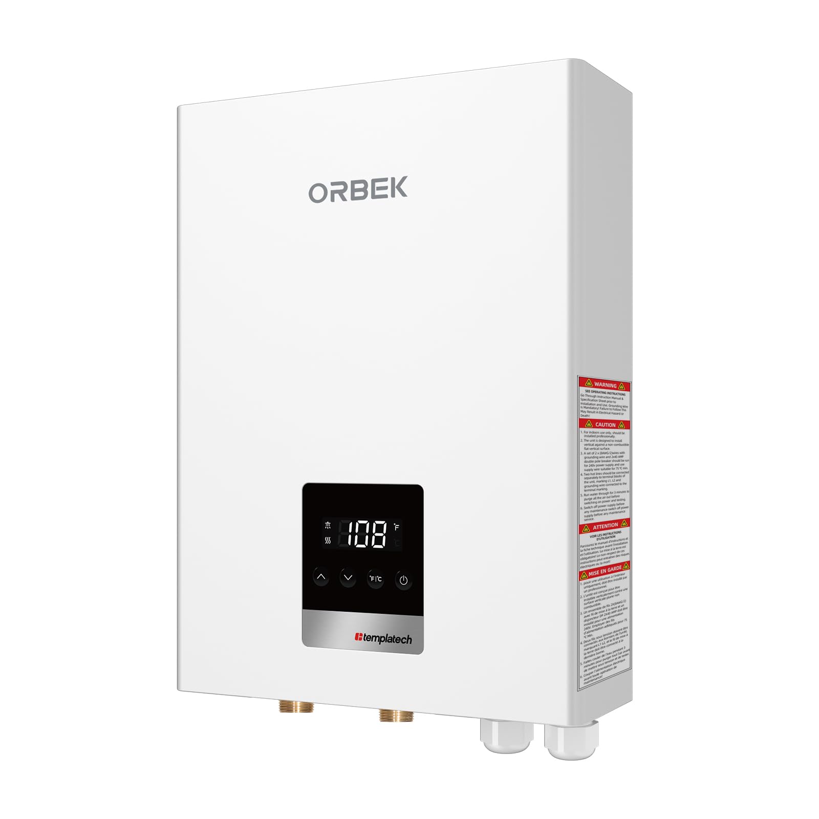 18kW Tankless Water Heater Electric - ORBEK On Demand Instant Hot Water Heater 240V, Up to 4.17 GPM, Supply for 2-3 Fixtures, ETL Certified, Whole House Hot Water Supply, New Upgraded 2.0