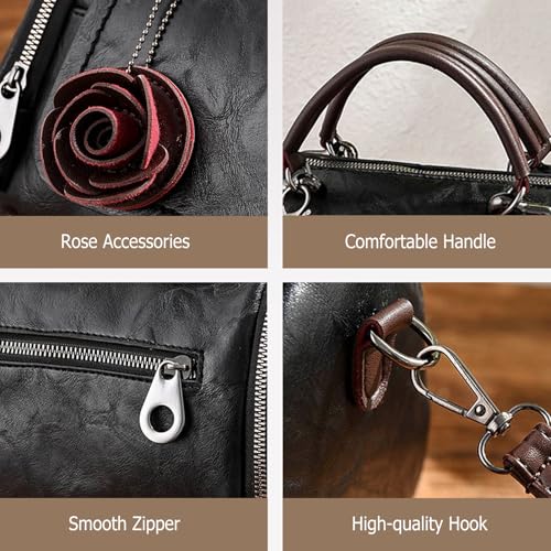 Bolso tote retro para mujer con charm floral vintage miniatura 4