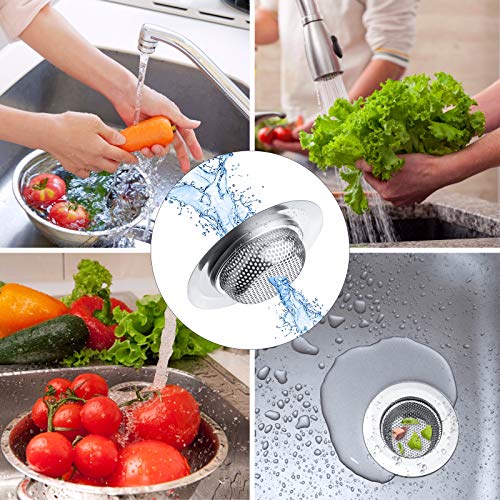 image for SOSUO 2 Pcs Kitchen Sink Strainer, Stainless Steel Drain Cover, Large 