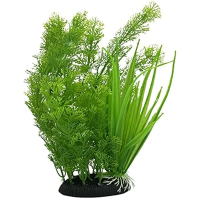Large Thick Green Plastic Artificial Plant Bush Reeds for Aquarium Fish Tank Aquatic Greenery Décor Decoration Water Grass Plants