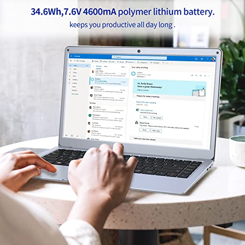 ANSTA Laptop 13.3 Zoll FHD 8GB DDR3 512GB eMMC Notebook Intel Vier Kern Processor PC Computer Windows 11 Bluetooth 4.2 Dualband WLAN Erweiterbarer Speicher 1TB SSD und 256GB TF, Gray – Bild 6