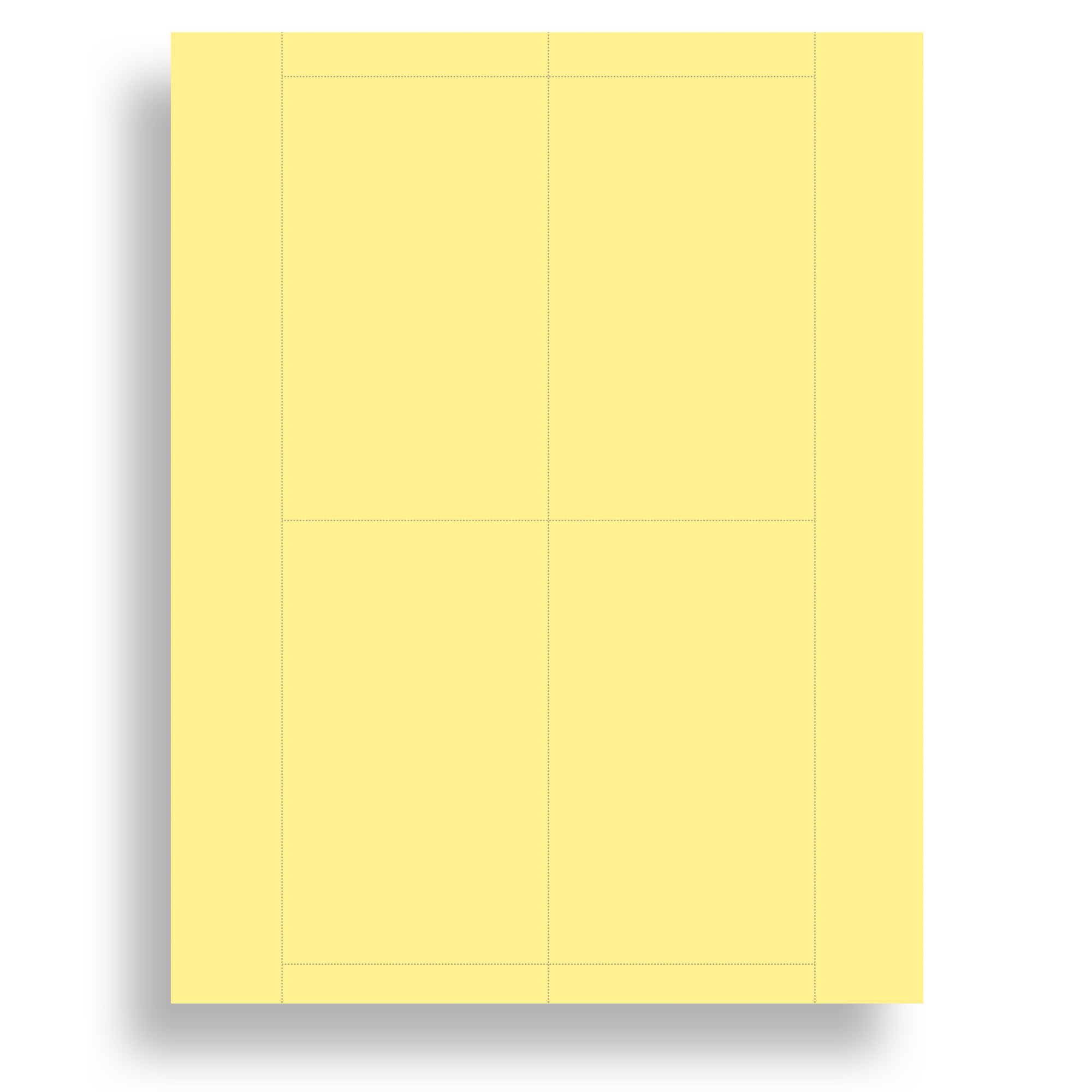 Plain Yellow Printable Index Cards 3x5 - Index Card Sheets for Inkjet & Laser Printers - Perforated cards 4 per page - 25 Sheets / 100 Index Cards
