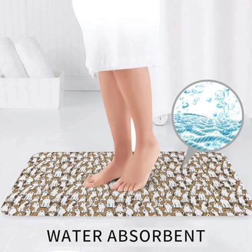 Tapis de bain absorbants antidérapants lavables 3 pièces motif Beagles - 7