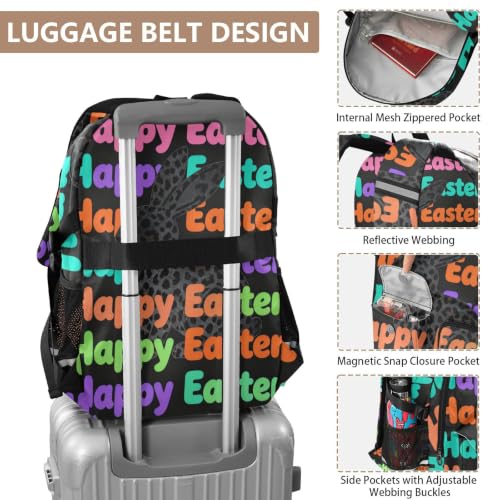 Mochila de viaje de leopardos y conejos de 17.5 pulgadas para portátil de hombre y universidad 4