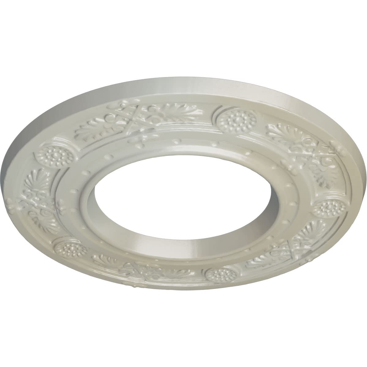 Ekena Millwork CM08DNACS Daniela - Medaglione da soffitto dipinto a mano, colore: rame anticato 8"OD x 3 7/8"ID x 1/2"P (Fits Canopies up to 3 7/8") Lampeggiante dipinto a mano blu