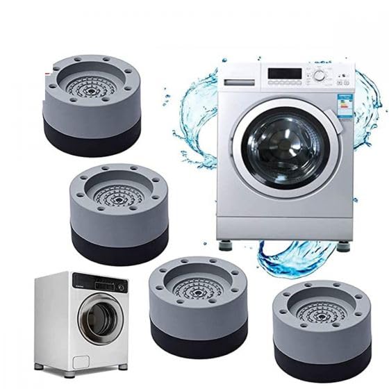 4 Pcs Anti Vibration Washing Machine Non-Slip Pads Noise Cancelling Mat Non Slip Rubber with Resin Fiber Plastic Protects Room Floor Anti Vibrasion Pads