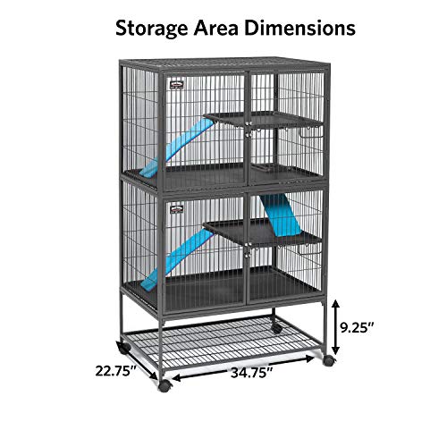 Image of MidWest Homes for Pets Ferret Nation Double Unit Small Animal Cage, 4 Tiers, Includes Pans, Shelves, Ramps & Covers, For Ferrets & Small Animals