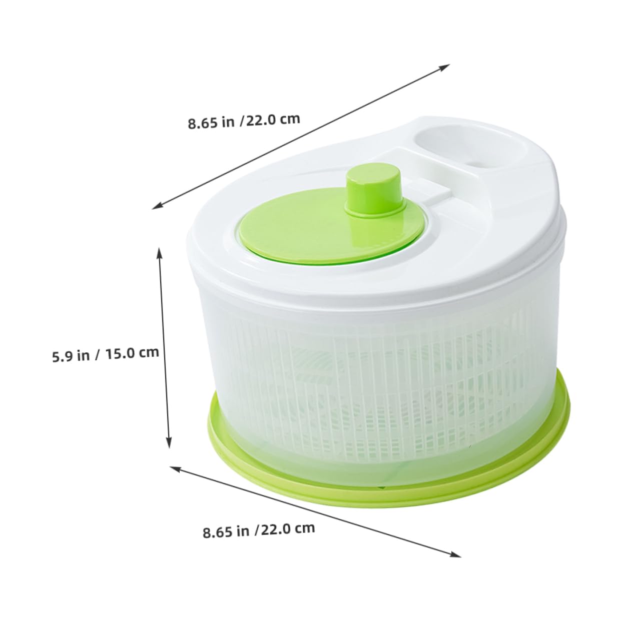 OUNONA Manual Dehydrator Slicer Vegetable Fruit Washer Spinner Bowl Salad Dryer Strainer Basket White