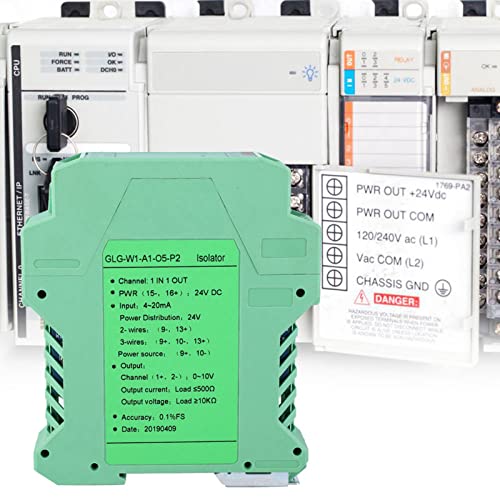 DC Stromsignal Isolator Sender, 4-20 mA, SPS-Erkennungssignalaufbereiter, Mehrkanal, EIN Eingang und EIN Ausgang 4-20mA bis 0-10V, für Industrieanlagen