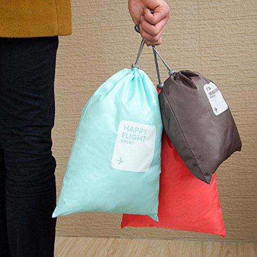 LZYMSZ 8 stuks opbergzakken, reistas, nylon, waterdichte kledingzak, trekkoord, tassen, organizer, tas voor koffer… - Image 7