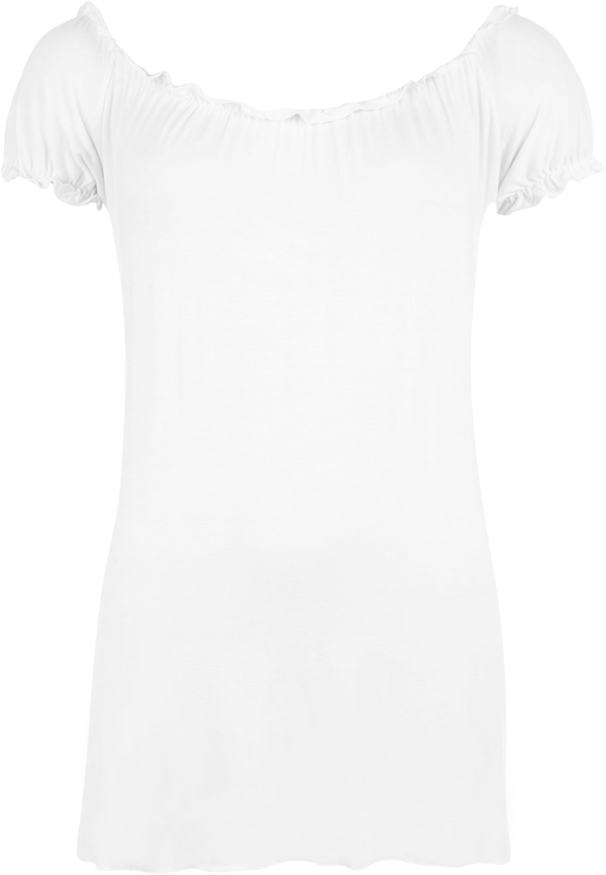 WearAll Ladies Gypsy Boho Stretch Womens Top - White 14