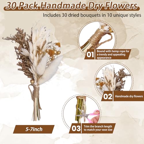 30 ramos de flores secas para boda y manualidades miniatura 2