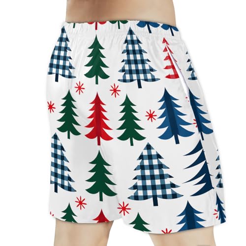 Men's Swim Trunks Size S Pine Tree Cutouts with Mesh Lining Soft Breathable Quick Dry Beach Shorts Pearly White3