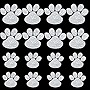 16 Pieces Car Paw Stickers Bling Crystal Paw Stickers Rhinestone Paw Decals Dog Paw Print Car Stickers Bling Car Accessories for Car Bumper Window Laptops Decoration, 2 Sizes (White)