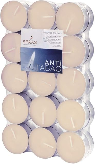 Spaas 30 Anti-Tobacco Tealights, ± 4.5 Hours, Ivory, d 39 mm x h 16 mm