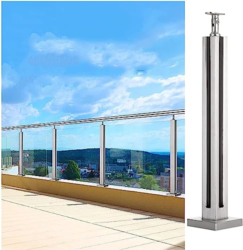 Evita vistas tapadas con postes de barandilla de vidrio y acero de 135 cm 2