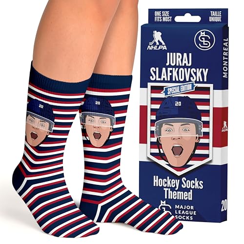 Major League Socks - NHL - Juraj Slafkovsky - Hockey Fan Holiday Gift Unisex Apparel (Size 7-13)