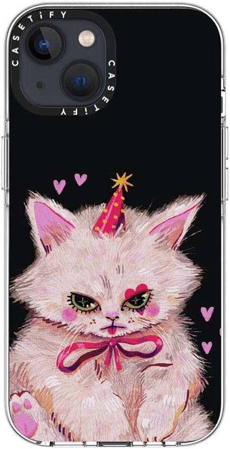 CASETiFY Clear iPhone 13 Case [Not Yellowing / 6.6 ft. 3X Military Grade Drop Protection/Compatible with Magsafe] - Clown Kitty - Clear