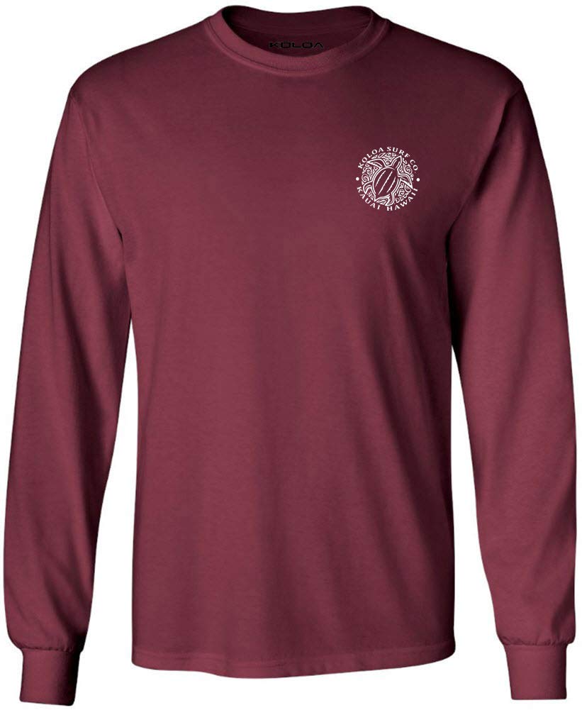 Joe's USAKoloa Surf Hawaiian Turtle Logo Long Sleeve T-Shirt-Athletic.Maroon-XL