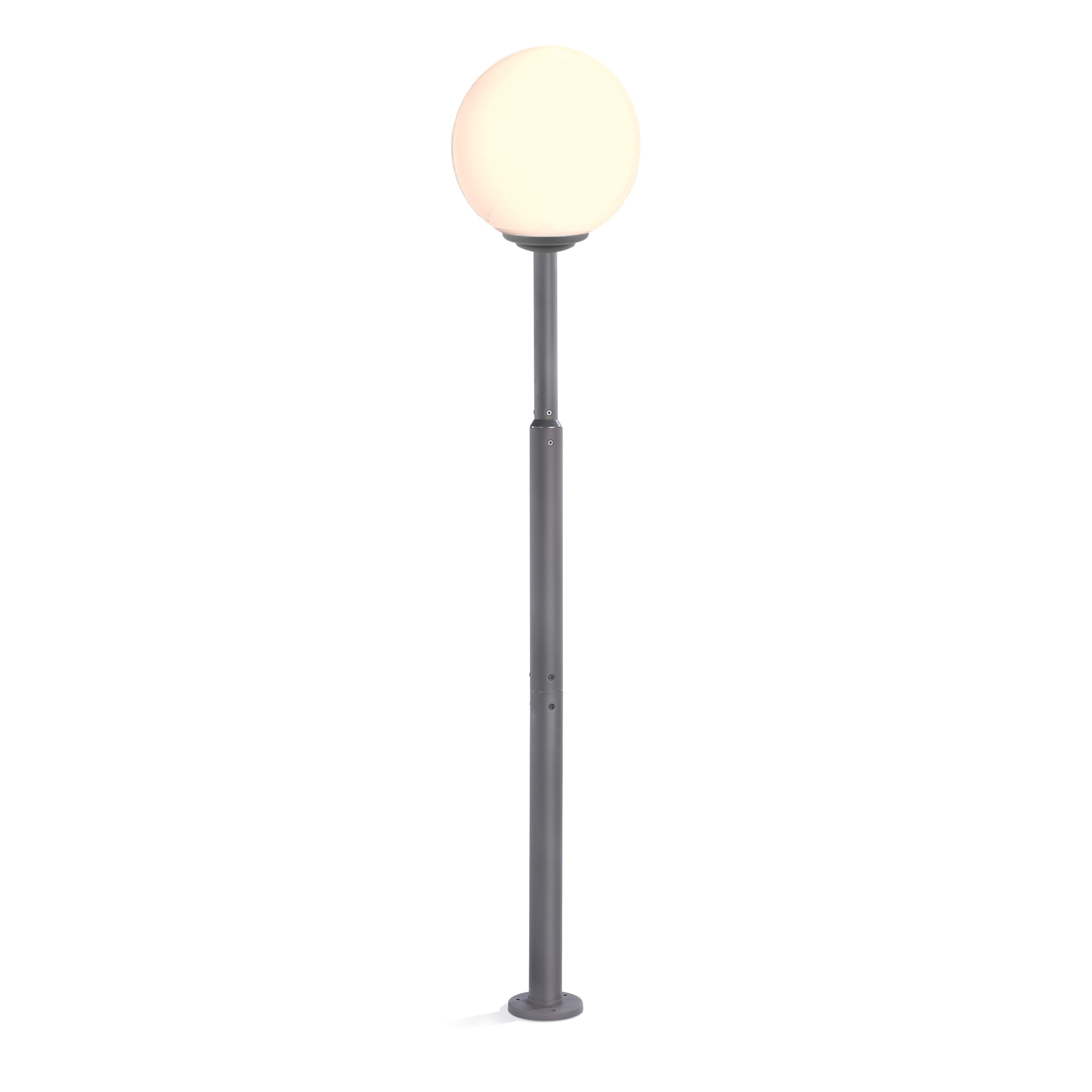 Esotec Solar Stand-Kugelleuchte Liana CCT, Höhe 200cm, Fernbedienung, Eingangsleuchte, Aluminium, Gartenbeleuchtung, Standleuchte mit Solarkugel, wetterfest, winterfest