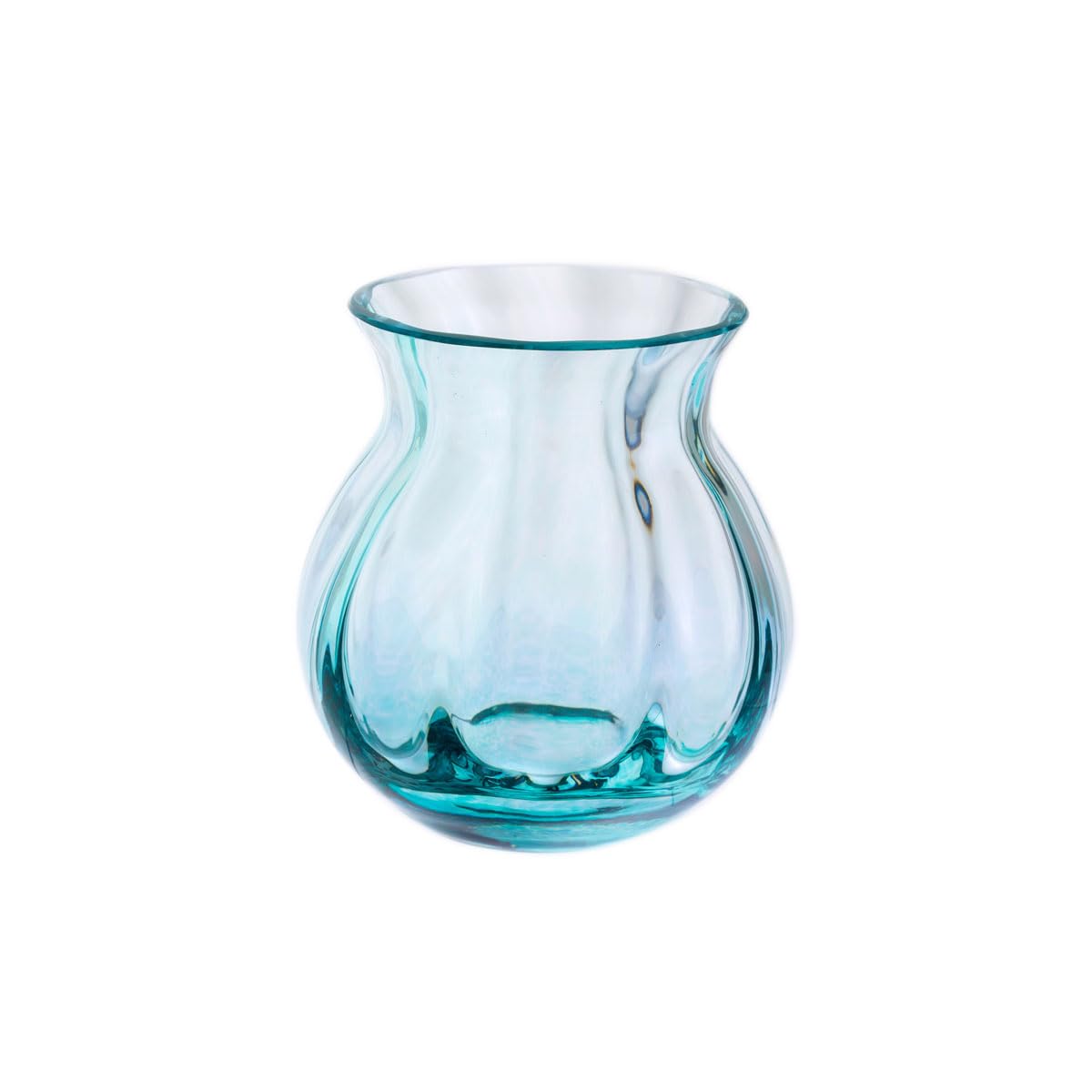 Dartington Crystal Teal - Artisan Vase (, Round)