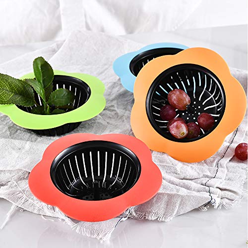4 Pack Colador de Fregadero de Plástico y Silicona miniatura 2