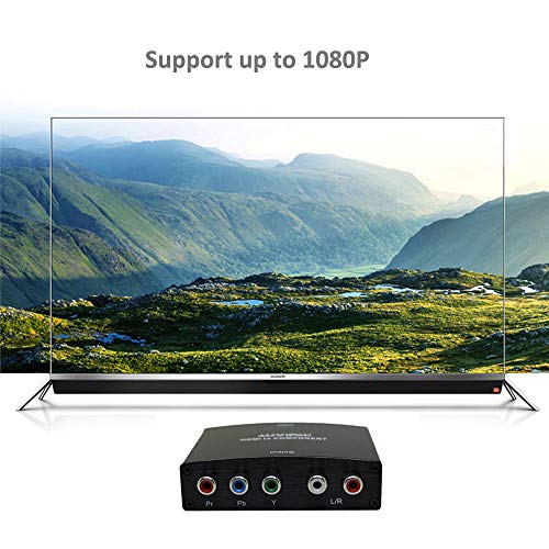 AuviPal HDMI to Component Converter, HDMI to 5RCA (YPbPr + R/L) RGB Video Audio Adapter for Fire TV Stick, Roku, Apple TV, PS3/4, Xbox, PC and More, Connect HDMI Device to Older TV