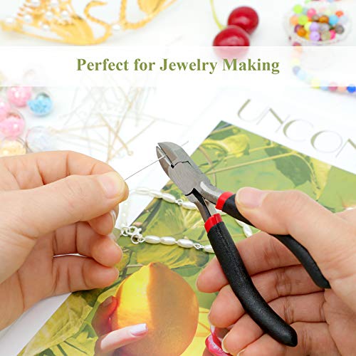 FENGWANGLI Wire Cutter Pliers for Wire Wrapping Bending Cutting Snipping, 5 Inch, Black - Thumbnail 4