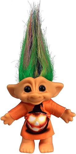 Muñecas vintage Troll cromáticas adorables para colecciones, proyectos escolares, artes y manualidades, recuerdos de fiesta, pelos coloridos de 7.5