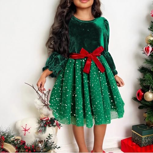 JBin Rich 3-7T Toddler Girls Dress Set-Casual Party Tulle Tutu Holiday Dress for Christmas,Birthday,Daily Wear3