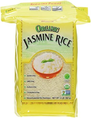 Golden Star Jasmine Rice 2 lb (Pack of 2) 100% organic, gluten free, GMO free