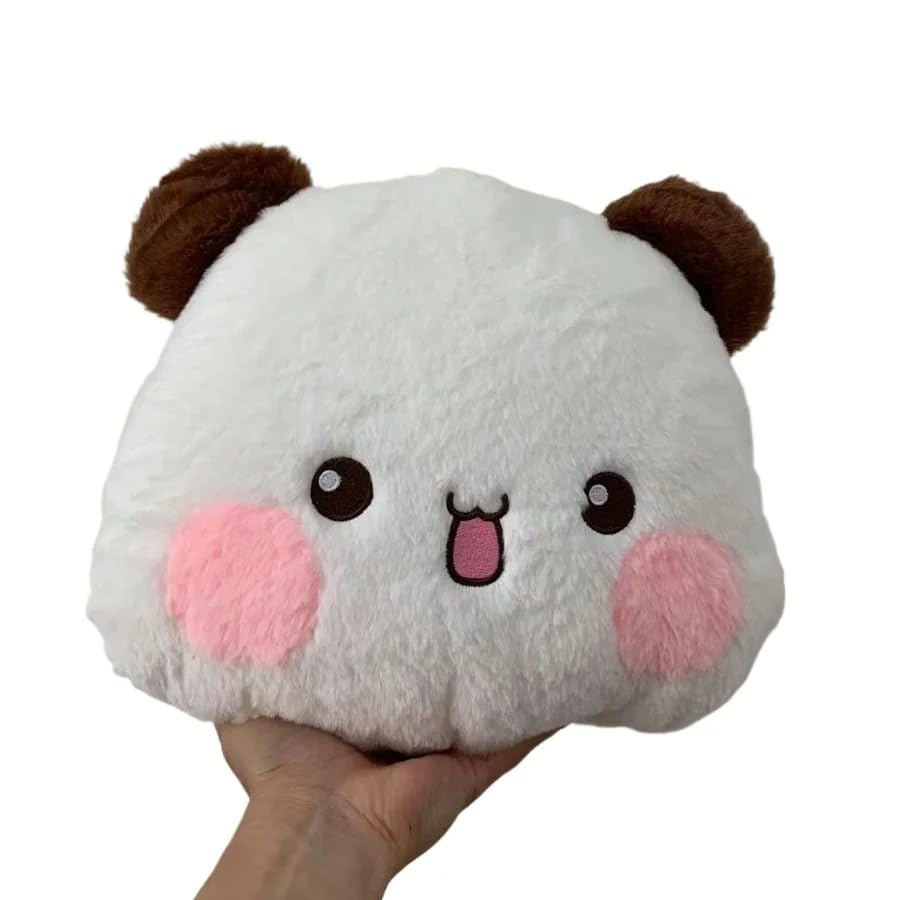 Image of Bubu Dudu Plush Pillow - Bubu & Dudu (Panda & Bear) Design - Cute Rabbit Fur Plush Cushion Ideal Gift for Kids, Boyfriend, Girlfriend, Home Decor, Travel for All Ages (33cm)
