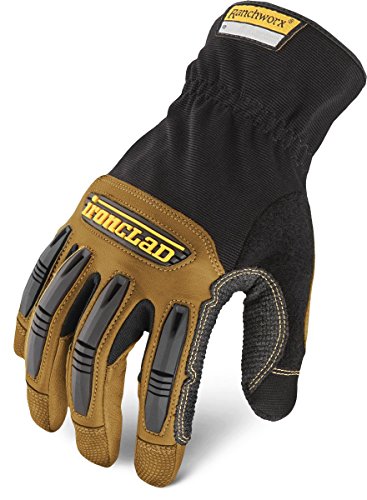 Ironclad Ranchworx Work Gloves RWG2, Premier Leather Work Glove, Performance Fit, Durable, Machine Washable, (1 Pair), RWG2-03-M,Brown/Black #1