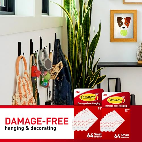 Image of Command Small Refill Adhesive Strips, Damage Free Hanging Wall Adhesive Strips for Small Indoor Wall Hooks, No Tools Removable Adhesive Strip for Living Spaces, 128 White Strips