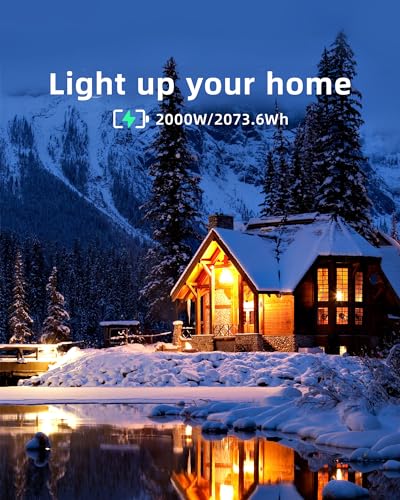 Power Station 2000W, 2073.6Wh Battery Power Generator, Backup LiFePO4 Battery Solar Generator, Fast Charging Emergency Power Supply for Camping, Power Outage, Off-grid, Garden(Solar panal Optional) - Image 3