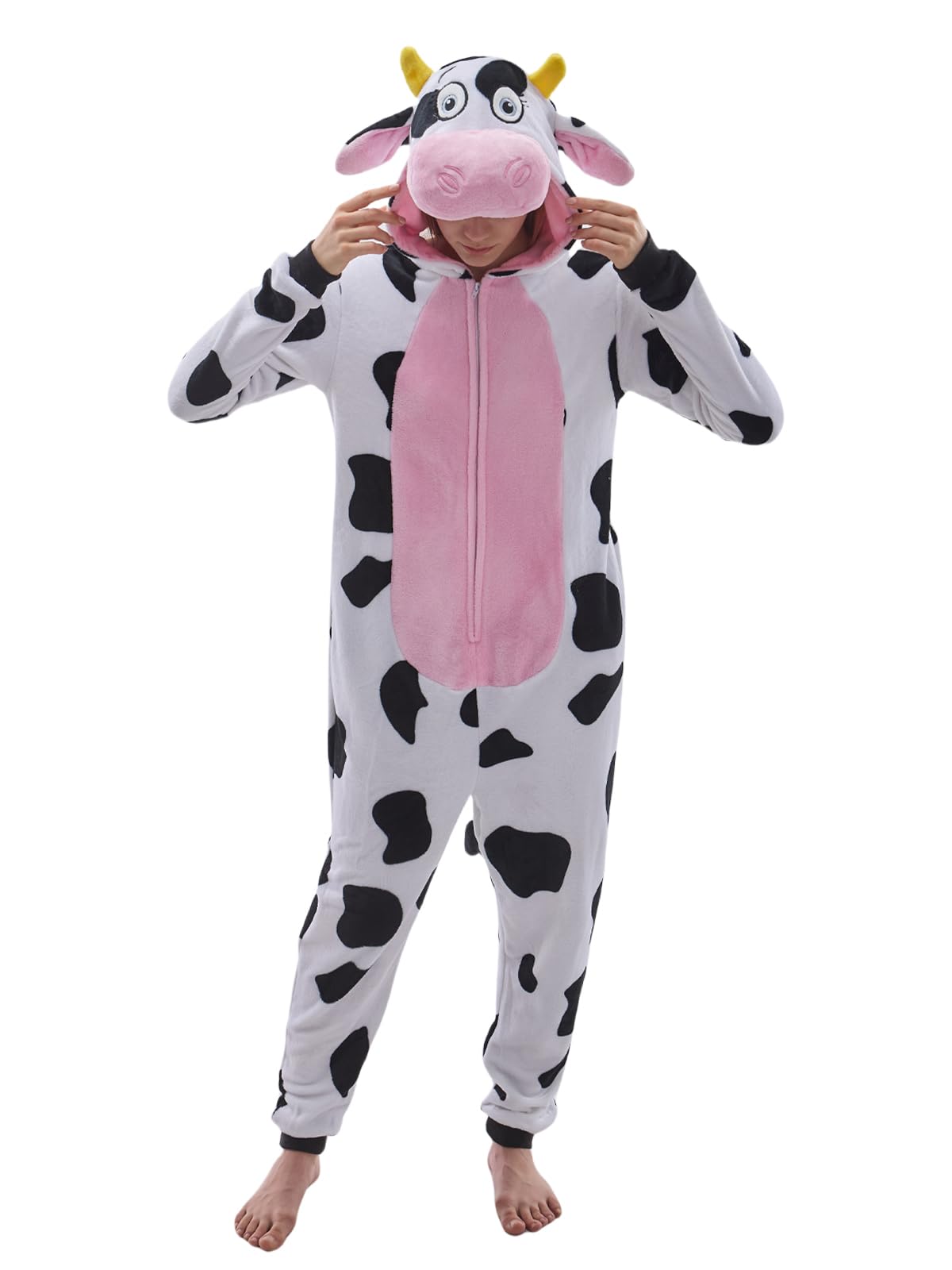 Jeyfull Unisex Adult Animal Onesie Pajamas Slim Fit Halloween Costume One Piece Sleepwear Homewear Cosplay Suit