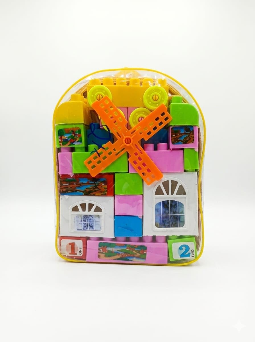 Building Blocks Set for Kids | 45+ Pieces, Carry Backpack Included-image-18