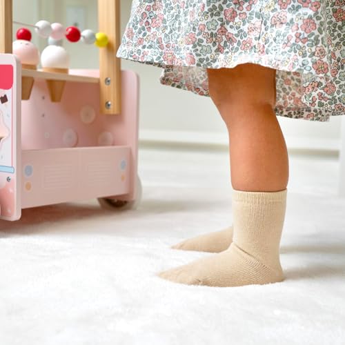 Image of JAKIDAR 12 Pack Baby Socks Cotton Crew Toddler Socks Grips Non Slip Bottom Kids Socks
