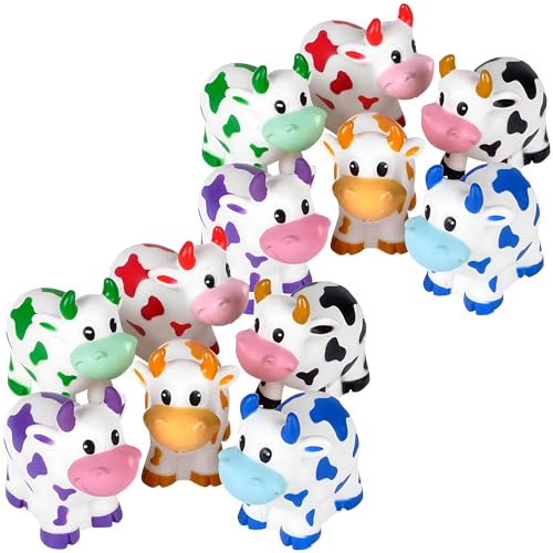 Rhode Island Novelty 2 Inch Rubber Water Squirting Cows One Dozen Assorted