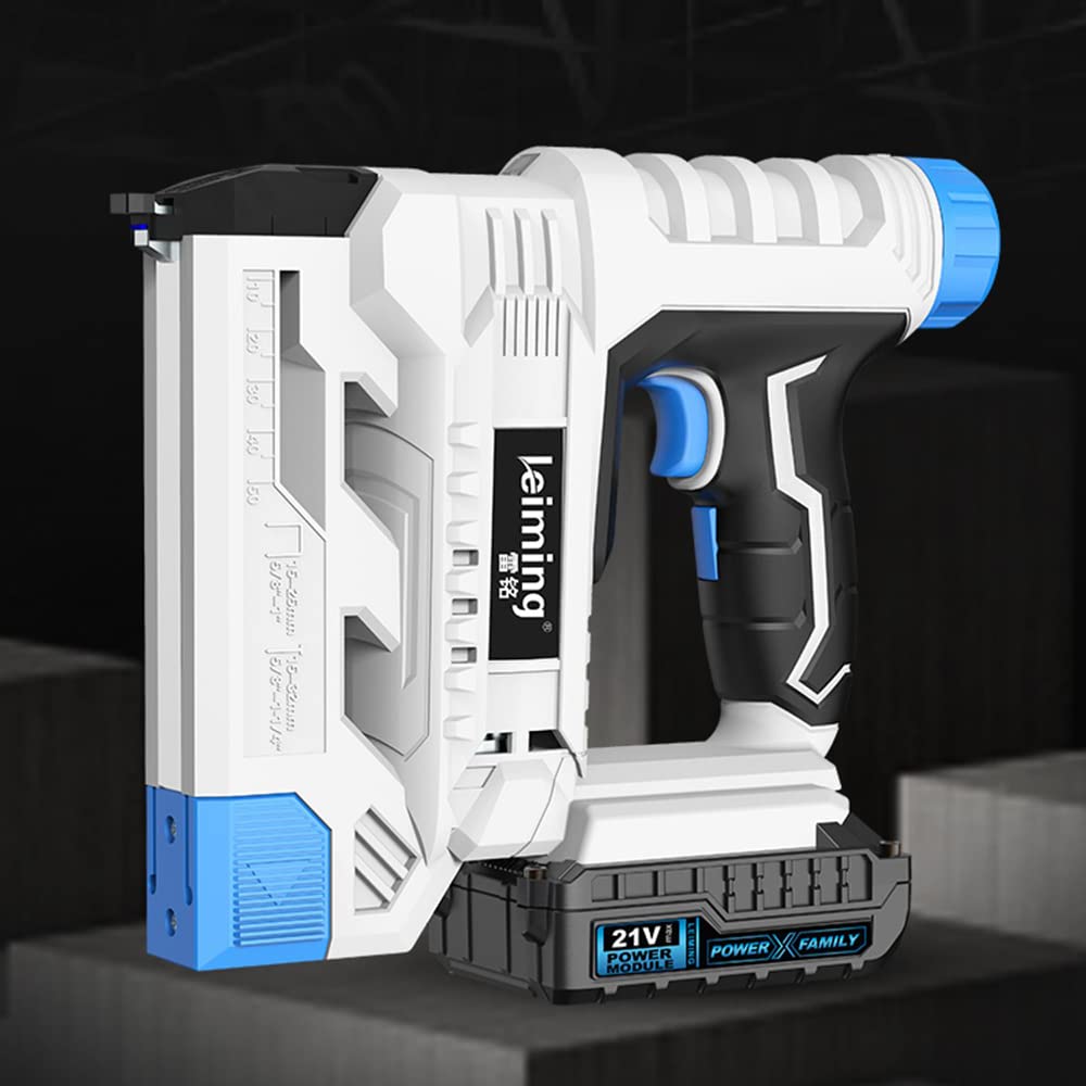 LeTkingok Rechargeable Electric Nail Gun, Nail Shooter Straight Door Nail Code F30 Carpentry Nailing Machine 2.0Ah