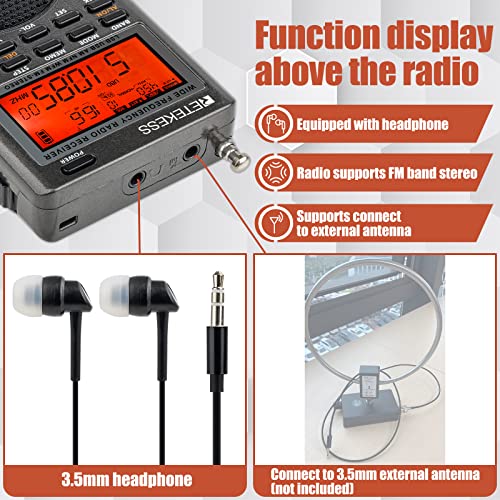 Retekess V115 Portable Shortwave Radios, Support Micro Sd And Aux Record, Bass Speaker, Retekess Tr110 Portable Ssb Shortwave Radio,Full Band Radio Mw Fm Shortwave Airband Cb,Noaa Weather Alert Radio #TOP6