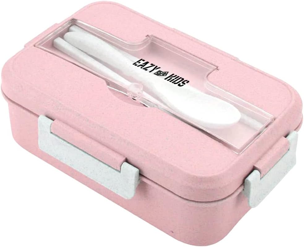 Eazy KidsWheat Straw Leakproof Eco Bento Lunch Box - Pink (1000ml)