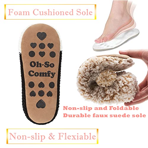 Image of The Metluks Cute Animal House Slippers, Warm Fuzzy Slipper Socks with Grippers Non Slip, Cozy Funny Gifts